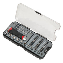 Load image into Gallery viewer, Sealey Fine Tooth Ratchet Screwdriver Socket & Bit Set 38pc (Premier)