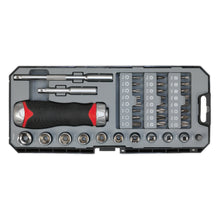 Load image into Gallery viewer, Sealey Fine Tooth Ratchet Screwdriver Socket & Bit Set 38pc (Premier)