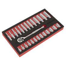 Load image into Gallery viewer, Sealey Ratchet Wrench & Socket Set 1/4" Sq Drive 27pc (Premier)