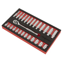Load image into Gallery viewer, Sealey Ratchet Wrench & Socket Set 1/4" Sq Drive 27pc (Premier)