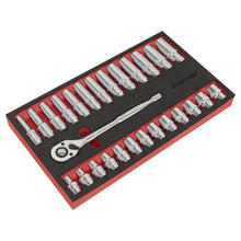 Load image into Gallery viewer, Sealey Ratchet Wrench & Socket Set 1/2" Sq Drive 27pc (Premier)