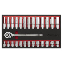 Load image into Gallery viewer, Sealey Ratchet Wrench & Socket Set 1/2" Sq Drive 27pc (Premier)