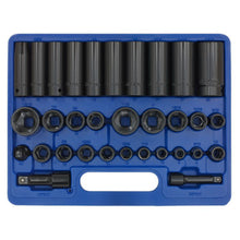Load image into Gallery viewer, Sealey Impact Socket Set 32pc Standard/Deep 3/8" & 1/2" Drive Metric/Imperial (Premier)