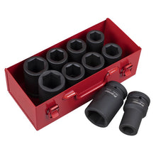 Load image into Gallery viewer, Sealey Impact Socket Set 10pc 1" Drive Deep Metric/Imperial (Premier)
