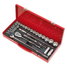 Load image into Gallery viewer, Sealey Socket Set 32pc 1/2" Drive 6pt WallDrive - Metric/Imperial (Premier)