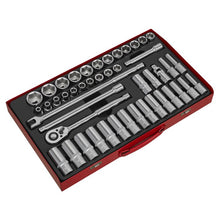 Load image into Gallery viewer, Sealey Socket Set 46pc 1/2" Drive 6pt WallDrive - Metric (Premier)