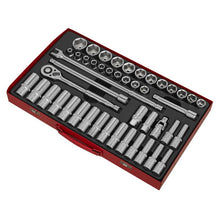 Load image into Gallery viewer, Sealey Socket Set 46pc 1/2" Drive 6pt WallDrive - Metric (Premier)