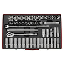 Load image into Gallery viewer, Sealey Socket Set 46pc 1/2" Drive 6pt WallDrive - Metric (Premier)