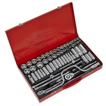 Load image into Gallery viewer, Sealey Socket Set 64pc 3/8" & 1/2" Sq Drive 6pt WallDrive - Metric/Imperial (Premier)