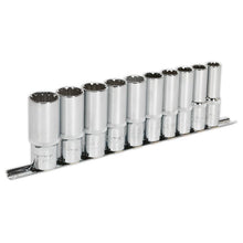 Load image into Gallery viewer, Sealey Socket Set 10pc 1/2" Drive Deep Total Drive (Premier)