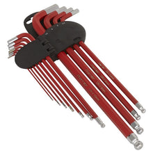 Load image into Gallery viewer, Sealey Ball-End Hex Key Set 11pc Anti-Slip Extra-Long Metric (Premier)
