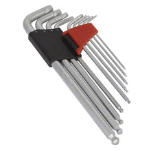 Load image into Gallery viewer, Sealey Ball-End Hex Key Set 9pc Extra-Long Lock-On - Metric (Premier)