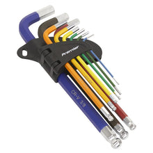 Load image into Gallery viewer, Sealey Ball-End Hex Key Set 9pc Long Colour-Coded - Imperial (Premier)