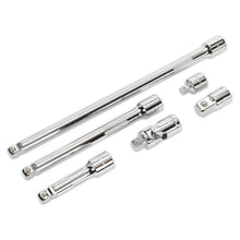 Load image into Gallery viewer, Sealey Wobble/Rigid Extension Bar, Adaptor & Universal Joint Set 6pc 3/8" Drive (Premier)