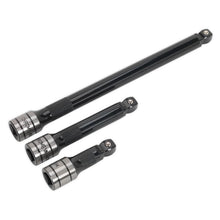 Load image into Gallery viewer, Sealey Wobble/Rigid Extension Bar Set 3pc 1/2" Drive Black Series (Premier)