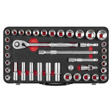 Load image into Gallery viewer, Sealey Socket Set 40pc 1/2" Drive - Metric/Imperial - Premier Platinum Series