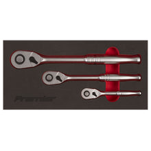 Load image into Gallery viewer, Sealey Ratchet Wrench Set 3pc Pear-Head Flip Reverse - Platinum Series (Premier)