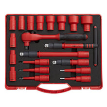 Load image into Gallery viewer, Sealey Insulated Socket Set 20pc 1/2" Drive WallDrive - VDE Approved (Premier)