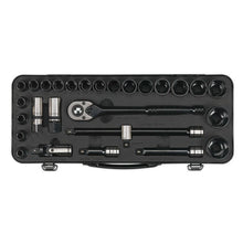Load image into Gallery viewer, Sealey Socket Set 28pc 1/2" Drive 6pt WallDrive Metric Black Series (Premier)