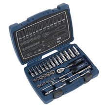 Load image into Gallery viewer, Sealey Socket Set 33pc 1/4" Drive 6pt WallDrive Metric (Premier)