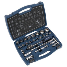 Load image into Gallery viewer, Sealey Socket Set 26pc 1/2" Drive 6pt WallDrive 48-Tooth Metric (Premier)