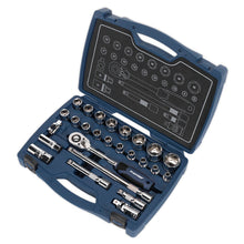 Load image into Gallery viewer, Sealey Socket Set 26pc 1/2" Drive 6pt WallDrive 48-Tooth Metric (Premier)