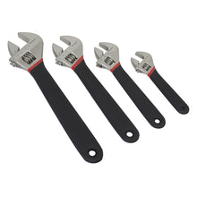 Load image into Gallery viewer, Sealey Adjustable Wrench Set 4pc Ni-Fe Finish (Premier)