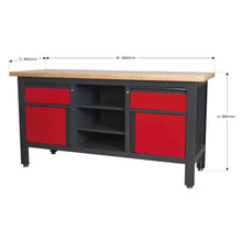 Load image into Gallery viewer, Sealey Workstation, 2 Drawers, 2 Cupboards & Open Storage