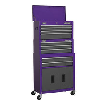 Load image into Gallery viewer, Sealey Topchest, Mid-Box & Rollcab, 9 Drawer Stack - Purple
