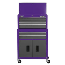 Load image into Gallery viewer, Sealey Topchest & Rollcab Combination 6 Drawer Ball-Bearing Slides - Purple/Grey