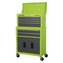 Load image into Gallery viewer, Sealey Topchest & Rollcab Combination 6 Drawer Ball-Bearing Slides - Green/Grey
