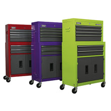 Load image into Gallery viewer, Sealey Topchest & Rollcab Combination 6 Drawer Ball-Bearing Slides - Purple/Grey
