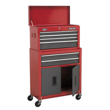 Load image into Gallery viewer, Sealey Topchest & Rollcab Combination 6 Drawer Ball-Bearing Slides - Red/Grey
