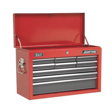 Load image into Gallery viewer, Sealey Topchest 9 Drawer Ball-Bearing Slides - Red/Grey with 205pc Tool Kit