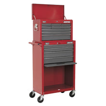 Load image into Gallery viewer, Sealey Topchest & Rollcab Combination 13 Drawer Ball-Bearing Slides - Red/Grey