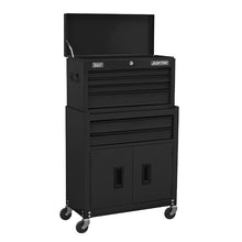 Load image into Gallery viewer, Sealey Topchest & Rollcab Combination 6 Drawer Ball-Bearing Slides - Black & 170pc Tool Kit