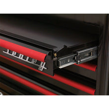Load image into Gallery viewer, Sealey Retro Style Wide Topchest & Rollcab Combination 10 Drawer Black, Red Anodised Drawer Pull