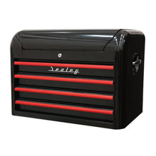 Load image into Gallery viewer, Sealey Topchest 4 Drawer Retro Style - Black, Red Anodised Drawer Pulls