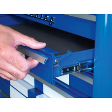 Load image into Gallery viewer, Sealey Retro Style Topchest, Mid-Box & Rollcab Combination 10 Drawer Blue/White Stripes