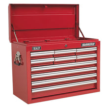 Load image into Gallery viewer, Sealey Topchest 10 Drawer Ball-Bearing Slides - Red & 140pc Tool Kit