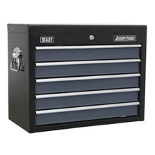 Load image into Gallery viewer, Sealey Topchest 5 Drawer Ball-Bearing Slides - Black/Grey (Siegen)