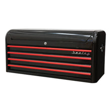 Load image into Gallery viewer, Sealey Topchest 4 Drawer Wide Retro Style - Black, Red Anodised Drawer Pulls
