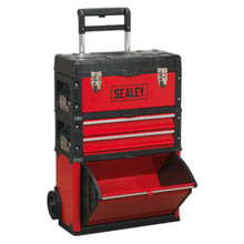 Load image into Gallery viewer, Sealey Mobile Steel/Composite Toolbox - 3 Compartment