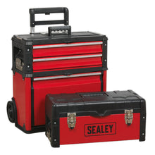 Load image into Gallery viewer, Sealey Mobile Steel/Composite Toolbox - 3 Compartment