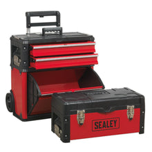 Load image into Gallery viewer, Sealey Mobile Steel/Composite Toolbox - 3 Compartment