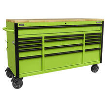 Load image into Gallery viewer, Sealey 15 Drawer Mobile Trolley, Wooden Worktop 1549mm