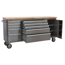 Load image into Gallery viewer, Sealey Mobile Stainless Steel Tool Cabinet 10 Drawer & Cupboard