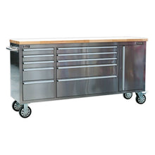 Load image into Gallery viewer, Sealey Mobile Stainless Steel Tool Cabinet 10 Drawer & Cupboard
