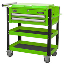 Load image into Gallery viewer, Sealey Heavy-Duty Mobile Tool & Parts Trolley - 2 Drawers & Lockable Top - Green