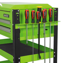 Load image into Gallery viewer, Sealey Heavy-Duty Mobile Tool & Parts Trolley - 2 Drawers & Lockable Top - Green